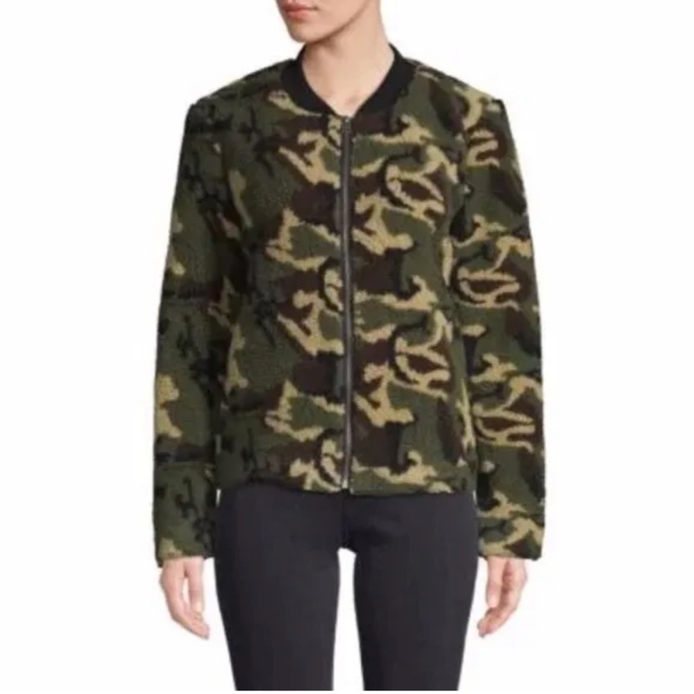 NWT Sanctuary Camo Sherpa Bomber Sz L
